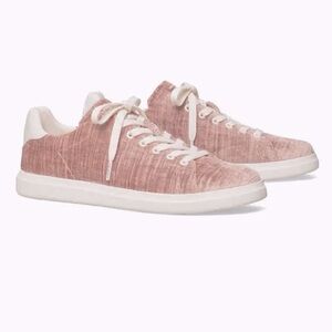 Tory Burch Howell Court Velvet Sneaker - Rose Pink Mauve / New Ivory Size 7.5